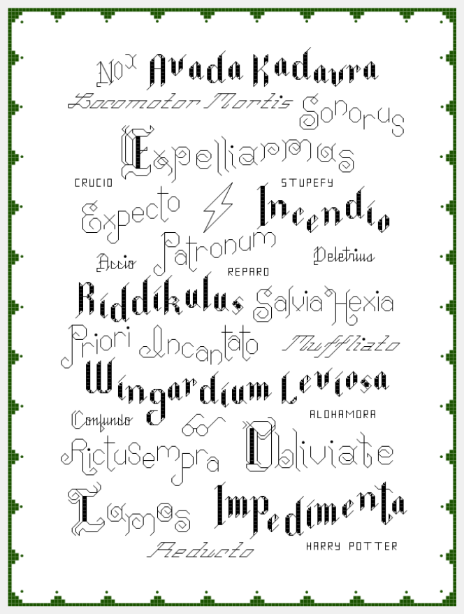 Harry Potter Spells Sampler