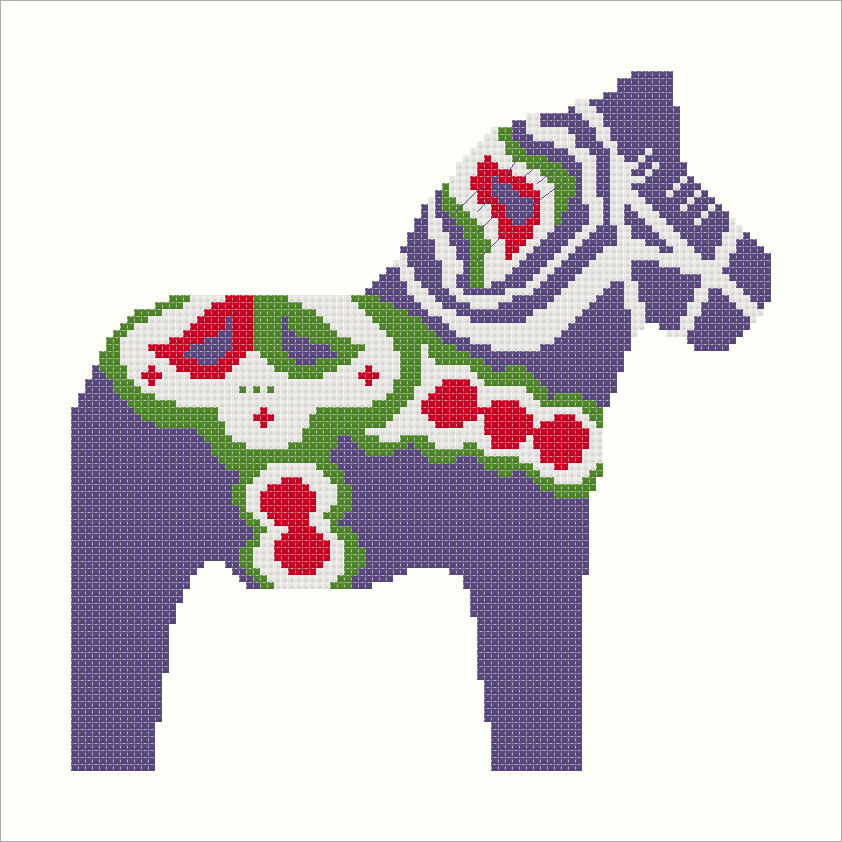 Purple Swedish Dala Horse