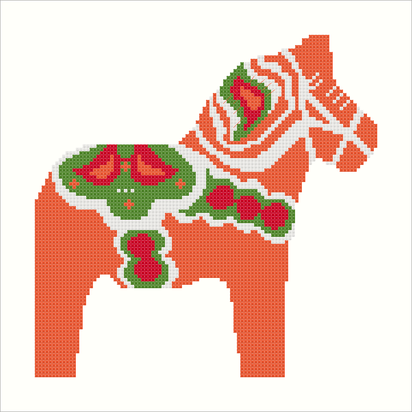 Orange Swedish Dala Horse