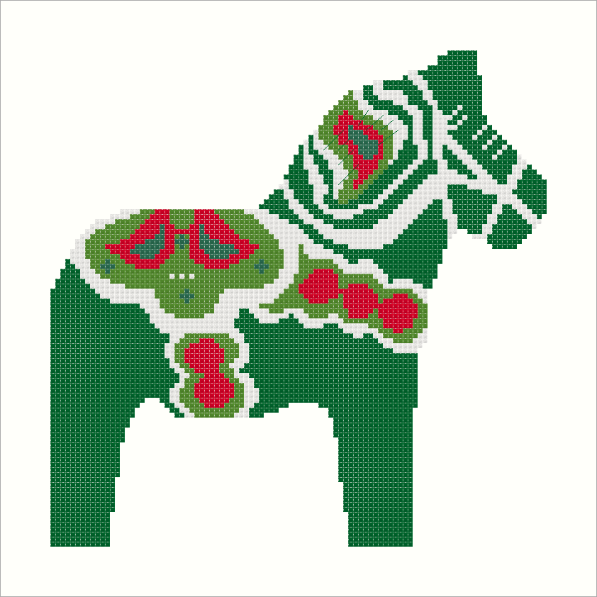 Green Swedish Dala Horse